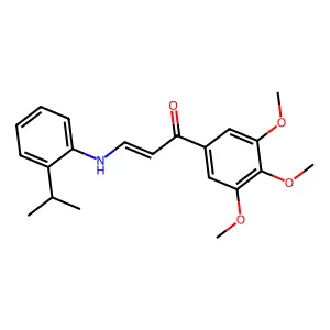 (E)-3-(2-propan-2-ylanilino)-1-(3,4,5-trimethoxyphenyl)prop-2-en-1-one structure