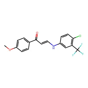 (2E)-3-{[4-chloro-3-(trifluoromethyl)phenyl]amino}-1-(4-methoxyphenyl)prop-2-en-1-one structure