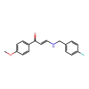 (2E)-3-[(4-fluorobenzyl)amino]-1-(4-methoxyphenyl)prop-2-en-1-one structure