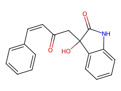 3-hydroxy-3-(2-oxo-4-phenyl-3-butenyl)-1,3-dihydro-2H-indol-2-one structure
