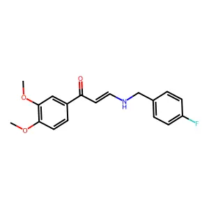 (2E)-1-(3,4-dimethoxyphenyl)-3-[(4-fluorobenzyl)amino]prop-2-en-1-one structure