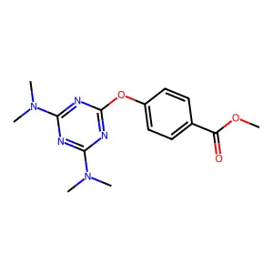Methyl 4-[[4,6-bis(dimethylamino)-1,3,5-triazin-2-yl]oxy]benzoate structure