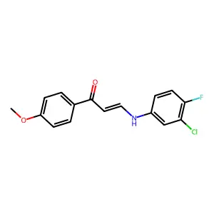 (2E)-3-[(3-chloro-4-fluorophenyl)amino]-1-(4-methoxyphenyl)prop-2-en-1-one structure