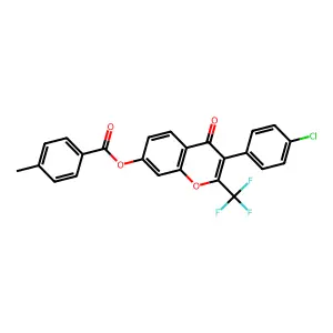 3-(4-chlorophenyl)-4-oxo-2-(trifluoromethyl)-4H-chromen-7-yl 4-methylbenzoate structure