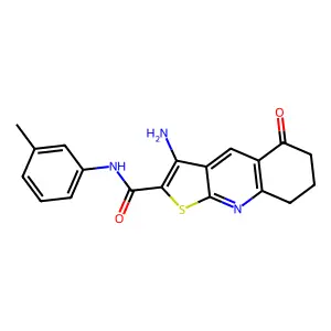 3-amino-5-oxo-N-(m-tolyl)-5,6,7,8-tetrahydrothieno[2,3-b]quinoline-2-carboxamide structure