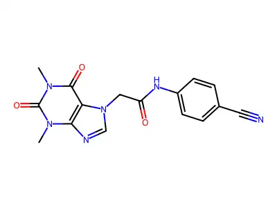 N-(4-cyanophenyl)-2-(1,3-dimethyl-2,6-dioxopurin-7-yl)acetamide structure