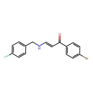(2E)-1-(4-bromophenyl)-3-[(4-fluorobenzyl)amino]prop-2-en-1-one structure
