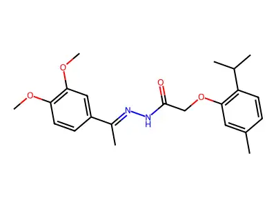 N-[(E)-1-(3,4-dimethoxyphenyl)ethylideneamino]-2-(5-methyl-2-propan-2-ylphenoxy)acetamide structure