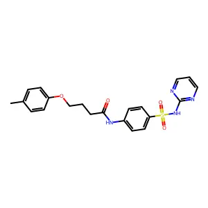 4-(4-methylphenoxy)-N-[4-(pyrimidin-2-ylsulfamoyl)phenyl]butanamide structure