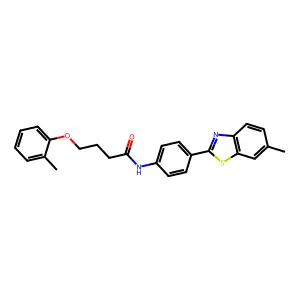 N-[4-(6-methyl-1,3-benzothiazol-2-yl)phenyl]-4-(2-methylphenoxy)butanamide structure