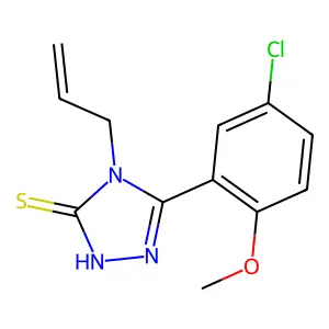 4-allyl-5-(5-chloro-2-methoxyphenyl)-4H-1,2,4-triazole-3-thiol structure