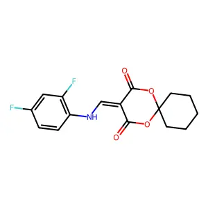 3-(((2,4-Difluorophenyl)amino)methylene)-1,5-dioxaspiro[5.5]undecane-2,4-dione structure
