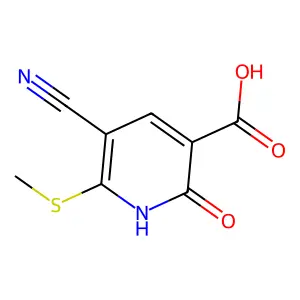5-Cyano-6-(methylsulfanyl)-2-oxo-1,2-dihydropyridine-3-carboxylic acid structure