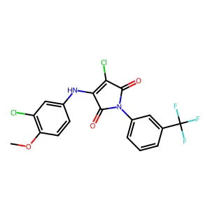 3-chloro-4-(3-chloro-4-methoxyanilino)-1-[3-(trifluoromethyl)phenyl]pyrrole-2,5-dione structure