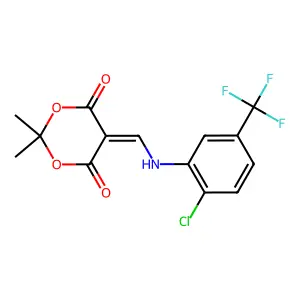 5-({[2-chloro-5-(trifluoromethyl)phenyl]amino}methylidene)-2,2-dimethyl-1,3-dioxane-4,6-dione structure