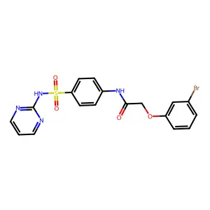 2-(3-bromophenoxy)-N-[4-(pyrimidin-2-ylsulfamoyl)phenyl]acetamide structure