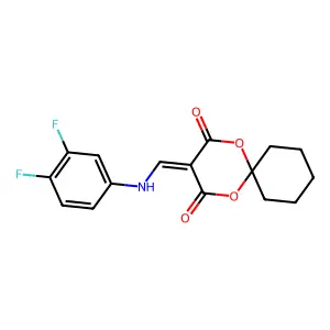 3-(((3,4-Difluorophenyl)amino)methylene)-1,5-dioxaspiro[5.5]undecane-2,4-dione structure