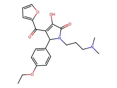 (4E)-1-[3-(dimethylamino)propyl]-5-(4-ethoxyphenyl)-4-[furan-2-yl(hydroxy)methylidene]pyrrolidine-2,3-dione structure