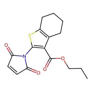 Propyl 2-(2,5-dioxo-2,5-dihydro-1H-pyrrol-1-yl)-4,5,6,7-tetrahydrobenzo[b]thiophene-3-carboxylate structure