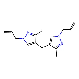 3-Methyl-4-[(3-methyl-1-prop-2-enylpyrazol-4-yl)methyl]-1-prop-2-enylpyrazole structure