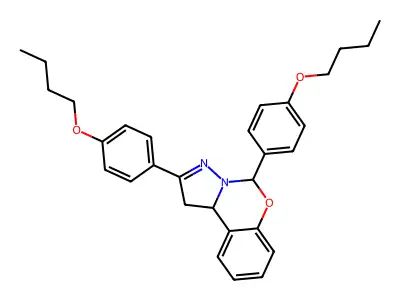 2,5-Bis(4-butoxyphenyl)-1,10b-dihydropyrazolo[1,5-c][1,3]benzoxazine structure