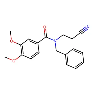 N-benzyl-N-(2-cyanoethyl)-3,4-dimethoxybenzamide structure