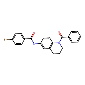 N-(1-benzoyl-3,4-dihydro-2H-quinolin-6-yl)-4-bromobenzamide structure