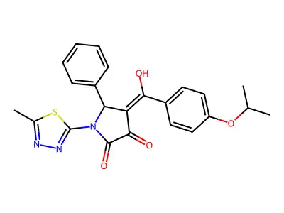 3-hydroxy-1-(5-methyl-1,3,4-thiadiazol-2-yl)-5-phenyl-4-[4-(propan-2-yloxy)benzoyl]-2,5-dihydro-1H-pyrrol-2-one structure