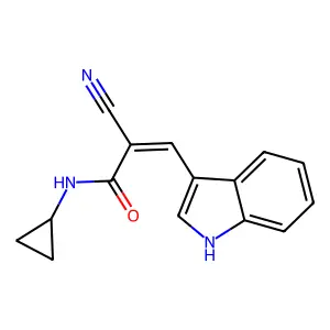 2-Cyano-N-cyclopropyl-3-(1H-indol-3-yl)-acrylamide structure