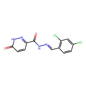 1,6-Dihydro-6-oxo-3-pyridazinecarboxylic acid 2-[(2,4-dichlorophenyl)methylene]hydrazide structure