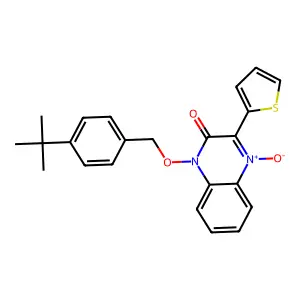 1-[(4-Tert-butylphenyl)methoxy]-4-oxido-3-thiophen-2-ylquinoxalin-4-ium-2-one structure