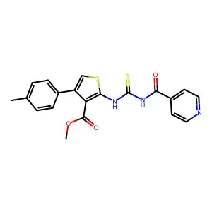 Methyl 2-(3-isonicotinoylthioureido)-4-(p-tolyl)thiophene-3-carboxylate structure