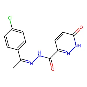 1,6-Dihydro-6-oxo-3-pyridazinecarboxylic acid 2-[1-(4-chlorophenyl)ethylidene]hydrazide structure