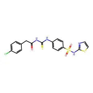 2-(4-chlorophenyl)-N-[[4-(1,3-thiazol-2-ylsulfamoyl)phenyl]carbamothioyl]acetamide structure