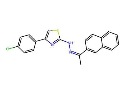 1-(2-naphthyl)-1-ethanone N-[4-(4-chlorophenyl)-1,3-thiazol-2-yl]hydrazone structure