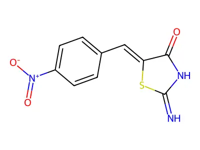 2-Amino-5-[(4-nitrophenyl)methylidene]-1,3-thiazol-4-one structure