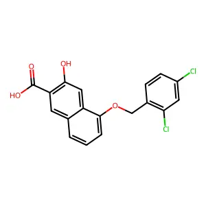 5-[(2,4-Dichlorophenyl)methoxy]-3-hydroxynaphthalene-2-carboxylic acid structure