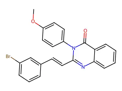 2-[(E)-2-(3-bromophenyl)ethenyl]-3-(4-methoxyphenyl)quinazolin-4-one structure