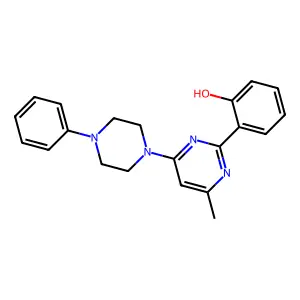 2-(4-Methyl-6-(4-phenylpiperazin-1-yl)pyrimidin-2-yl)phenol structure