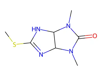 4,6-dimethyl-2-methylsulfanyl-3a,6a-dihydro-1H-imidazo[4,5-d]imidazol-5-one structure