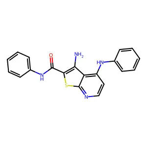 3-amino-4-anilino-N-phenylthieno[2,3-b]pyridine-2-carboxamide structure
