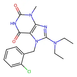 7-(2-Chloro-benzyl)-8-diethylamino-3-methyl-3,7-dihydro-purine-2,6-dione structure