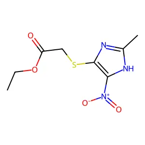 ethyl 2-[(2-methyl-5-nitro-1H-imidazol-4-yl)sulfanyl]acetate structure
