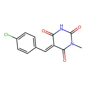(5E)-5-[(4-chlorophenyl)methylidene]-1-methyl-1,3-diazinane-2,4,6-trione structure