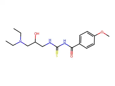 N-[[3-(diethylamino)-2-hydroxypropyl]carbamothioyl]-4-methoxybenzamide structure