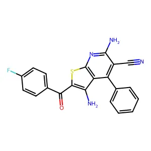 3,6-Diamino-2-(4-fluorobenzoyl)-4-phenylthieno[2,3-b]pyridine-5-carbonitrile structure