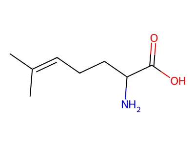 2-Amino-6-methylhept-5-enoic acid structure