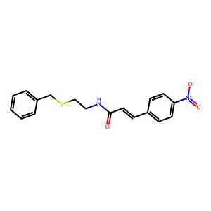 (E)-N-(2-benzylsulfanylethyl)-3-(4-nitrophenyl)prop-2-enamide structure