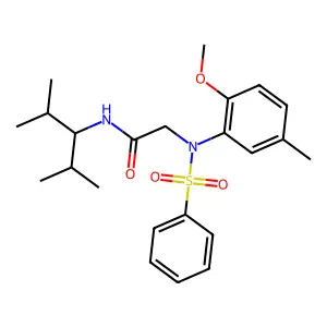 2-[N-(benzenesulfonyl)-2-methoxy-5-methylanilino]-N-(2,4-dimethylpentan-3-yl)acetamide structure