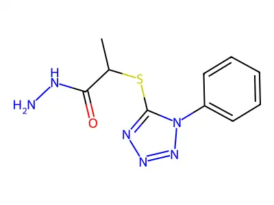 2-[(1-phenyl-1H-tetrazol-5-yl)thio]propanohydrazide structure